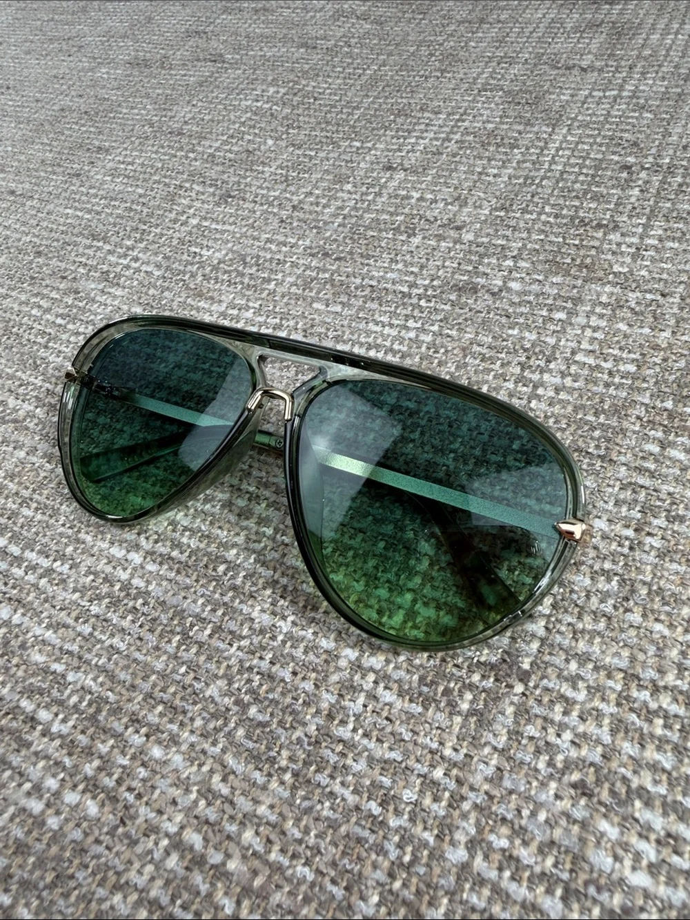 Aviator Sunglasses - Green Lenses grandpa look 90’s Y2K
